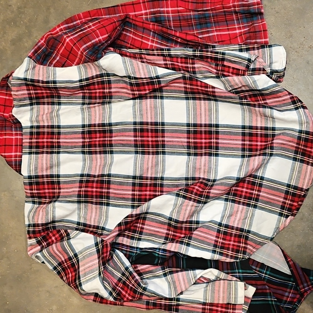 Victorias Secret Dreamer Collared Long Sleeve Flannel Pajama Multi Red Tartan XS - Picture 11 of 12